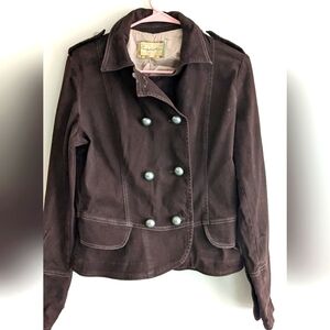 Angel Kiss Vintage 90s Y2k Military Double Breast Brown Jacket LARGE